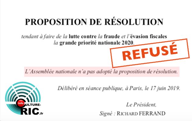 Flash info : Rejet de la proposition de résolution de lutte contre la fraude et l’évasion fiscales !