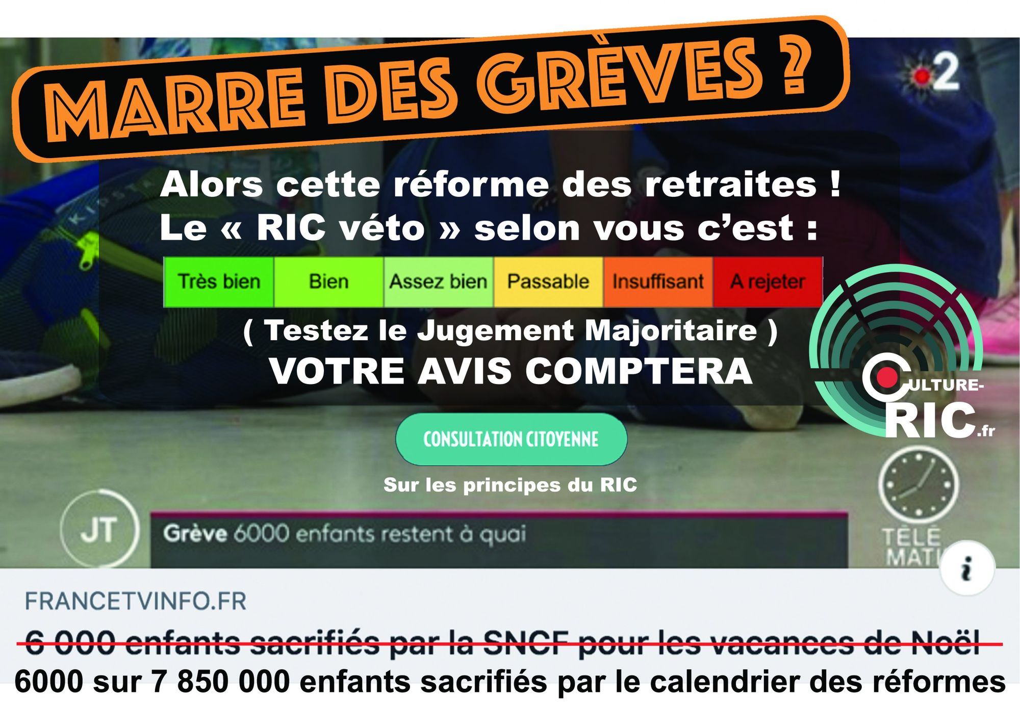 Marre des grèves !.. Alors pour ou contre le RIC véto ?