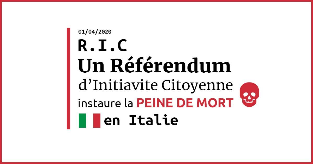 Poisson d'Avril : Un Référendum d'initiative citoyenne instaure la peine de mort en Italie